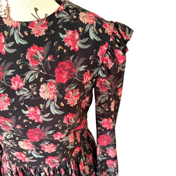 EUC $575 Alcoolique Black Floral Linda Dress IT 42 US 6 - Like new! - Picture 6 of 14